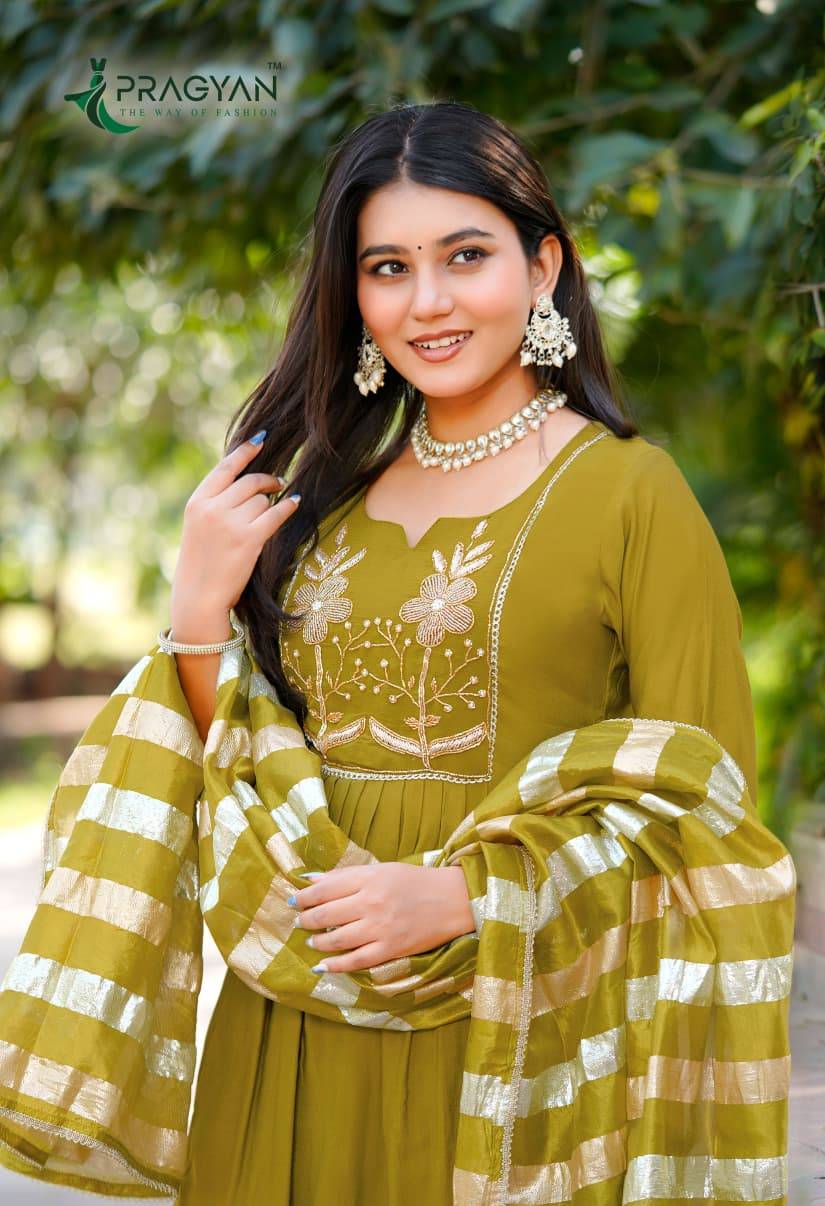 DARPAN VOL 1 by Pragyan 1001 To 1004 Series Beautiful Fancy Stylish Colourful casual wear Premium Viscos Silk Gowns At Wholesale Price